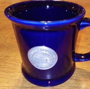 Alfred University Cobalt Purple 12 OZ Ceramic Mug Stainless/Pewter Fiat Lux Seal